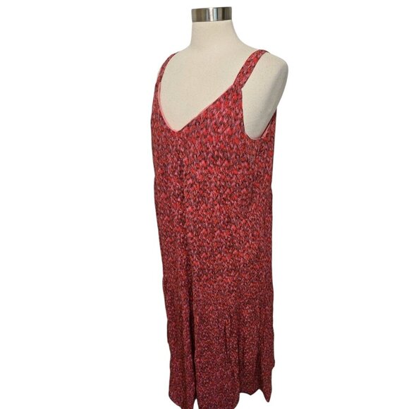 Joie Sleeveless Midi Printed Dress Size Large Red Print Casual - Picture 4 of 8